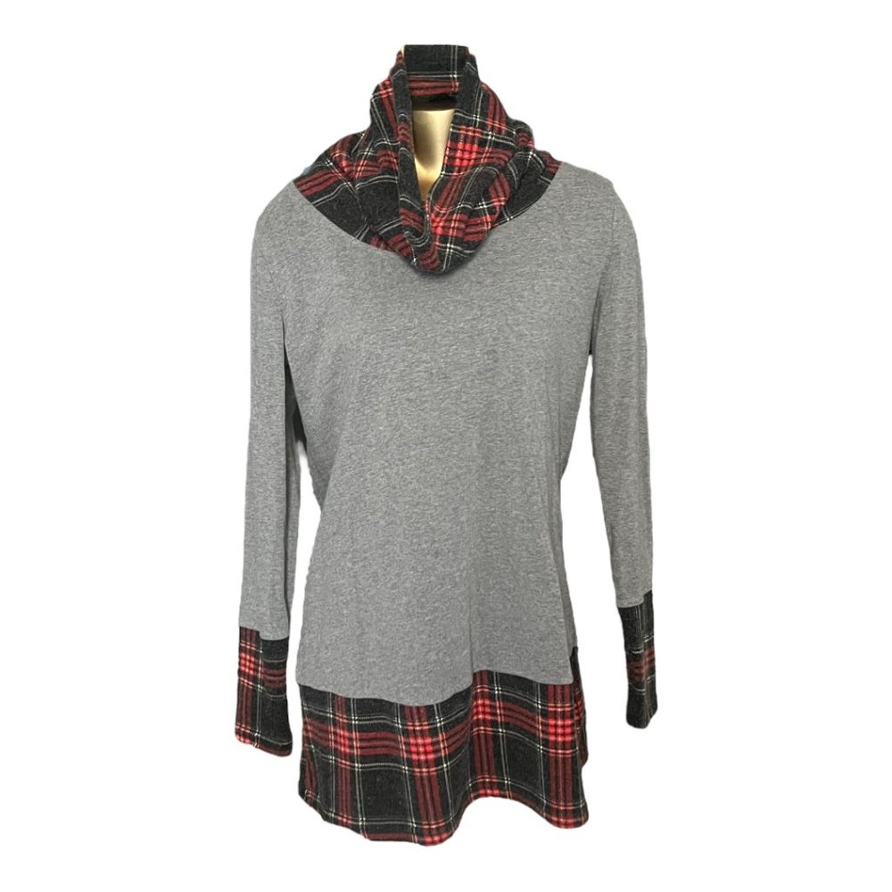 Gray and Plaid Tunic, Size Medium
